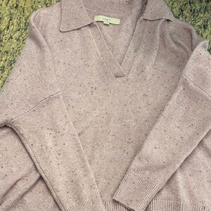 LOFT Women's Lavender V-Neck Tunic Sweater